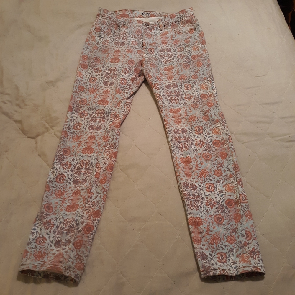 BDG Blue Red Floral Printed Skinny Jeans Size 31